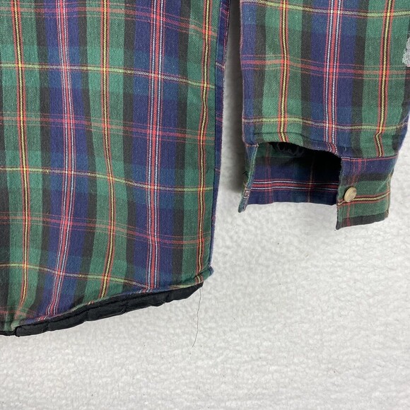 Vtg Woolrich Shirt Jacket Mens Sz M Multicolor‎ Plaid Quilt Lined Button Up - Picture 2 of 15